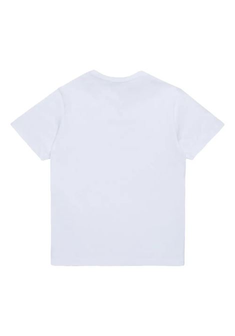 T-Shirt Bianca Con Outline Foglia D'Acero DSQUARED2 KIDS | DQ2770-D0015DQ100